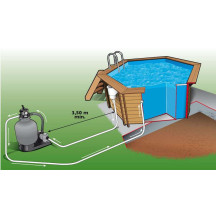 Piscine bois Ubbink Azura 4,10 x h1,20m + bâche à bulles offerte