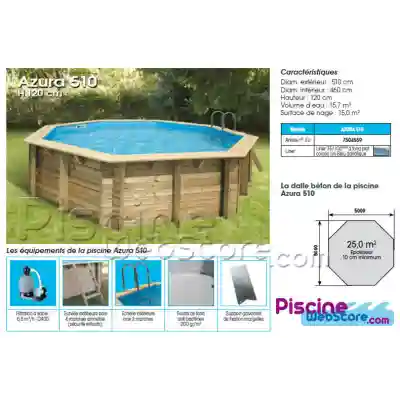 Piscine bois Ubbink Ocea 5,10 x h1,20m