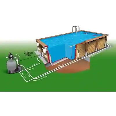 Piscine bois Ubbink Linea 6,50 x 3,50 x h1,40m