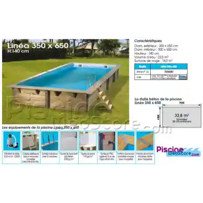 Piscine bois Ubbink Linea 6,50 x 3,50 x h1,40m