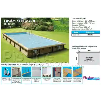 Piscine bois Ubbink Linea 8,00 x 5,00 x h1,40m