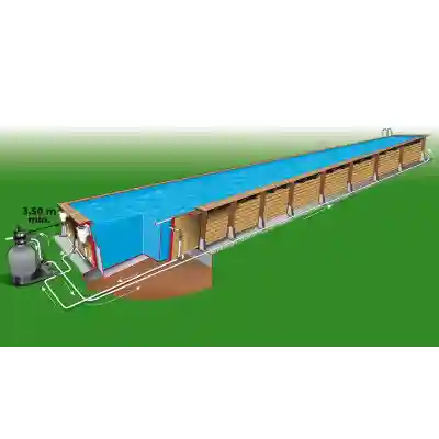 Piscine bois Ubbink Linea 15,50 x 3,50 x h1,55m