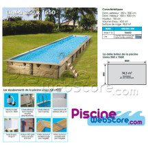 Piscine bois Ubbink Linea 15,50 x 3,50 x h1,55m