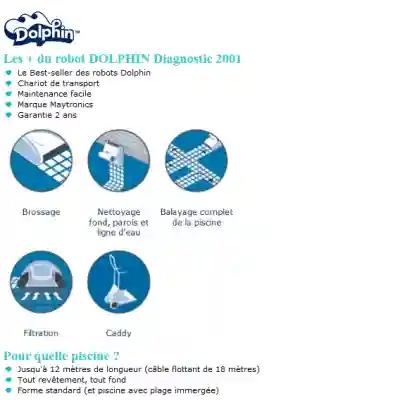 Robot piscine Dolphin Diagnostic 2001 - Robot piscine pas cher