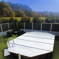 Bâche à barres WaluCover Woodstar pour piscine hors-sol bois