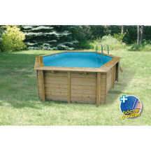 Piscine bois Ubbink Azura 4,10 x h1,20m + bâche à bulles offerte