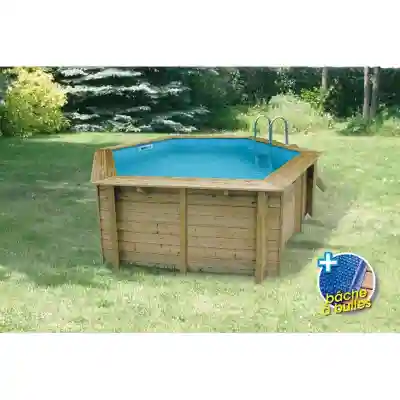 Piscine bois Ubbink Azura 4,10 x h1,20m + bâche à bulles offerte