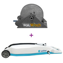 Pack enrouleur motorisé RollPower + Dérouleur Walu Winch pour bâche à barres