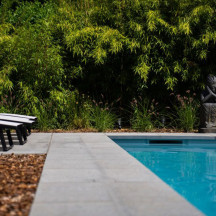 Piscine coque vinylester 11 x 4,20 m Moorea avec bac pour volet immergé