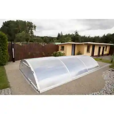 Abri de piscine télescopique bas Tenor 6,42 x 3,94 x h1,37m