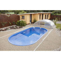 Abri de piscine télescopique bas Tenor 6,42 x 3,94 x h1,37m