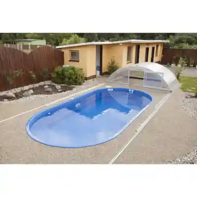 Abri de piscine télescopique bas Tenor 6,42 x 3,94 x h1,37m