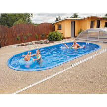 Abri de piscine télescopique bas Tenor 6,42 x 3,94 x h1,37m