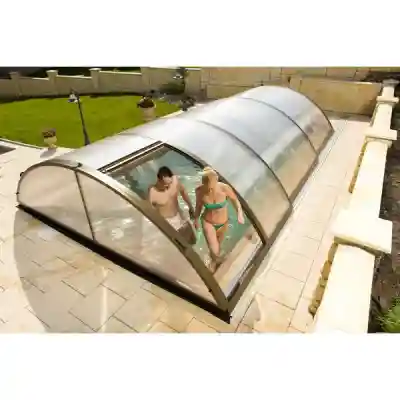 Abri de piscine télescopique bas Tenor 6,42 x 3,32 x h1,15m