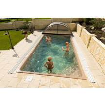 Abri de piscine télescopique bas Tenor 6,42 x 3,32 x h1,15m