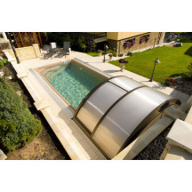 Abri de piscine télescopique bas Tenor 6,42 x 3,32 x h1,15m