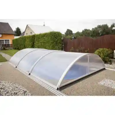Abri de piscine télescopique bas Tenor 6,42 x 3,94 x h1,37m