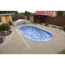 Abri de piscine télescopique bas Tenor 6,42 x 3,94 x h1,37m