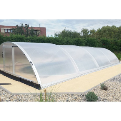 Abri de piscine télescopique bas Tenor 8,54 x 4,28 x h1,49m