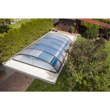 Abri de piscine télescopique très bas Alto 6,42 x 3,90 x h0,80m