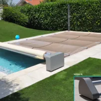 Enrouleur / dérouleur motorisé pour bâche à barres Rolltwin XL Albigès