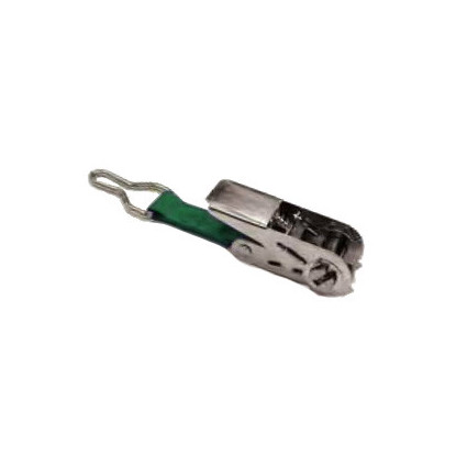 Cliquet inox avec anneau D pour bâche à barres piscine coloris vert
