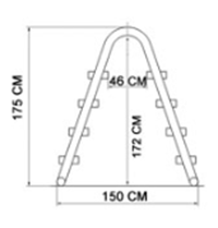 Dimensions de l'échelle de sécurité pour piscine hors sol