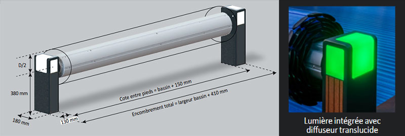 Structure du volet de piscine Open DSign Abriblue