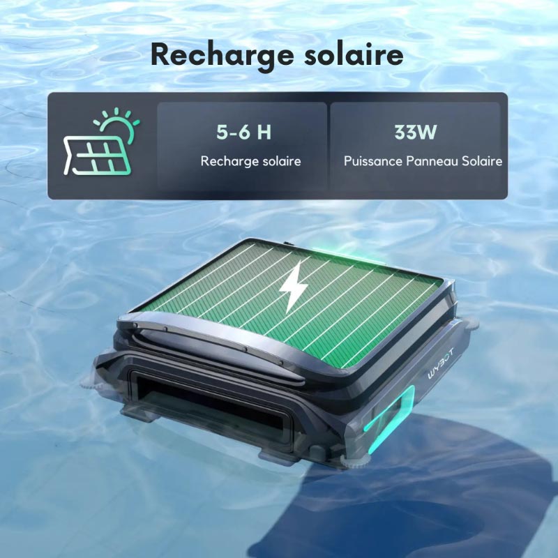 Recharge solaire du robot Wybot F1