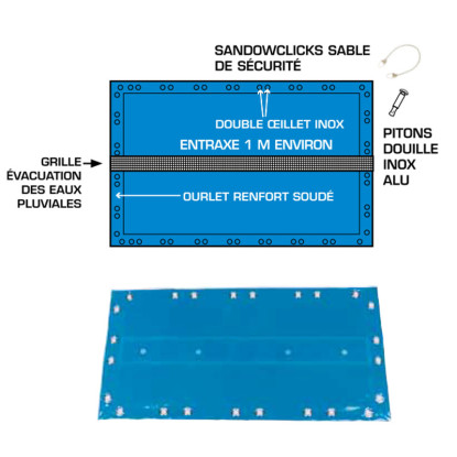 Bâche hiver de sécurité Iraklia Safe pour piscine