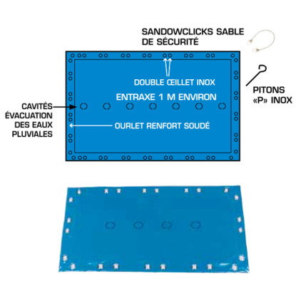 Bâche hiver de sécurité Limnos Safe pour piscine