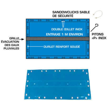 Bâche hiver de sécurité Naxos Safe pour piscine