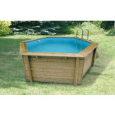 Piscine bois Ubbink Azura 4,10 x h1,20m + bâche à bulles offerte