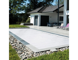 Bâche de protection Ivernéa Plus pour volet de piscine - Coloris Blanc/Aluminium