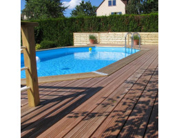 Piscine bois octogonale allongée Ubbink Caraïbes 4,85 x 3,55 x h1,20 m