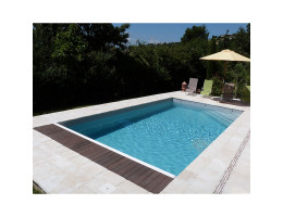 Volet de piscine immergé avec caillebotis ipé