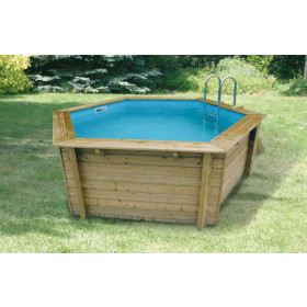 Piscine bois Ubbink Azura 4,10 x h1,20m + bâche à bulles offerte