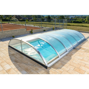 Abri de piscine Alto 6,42 x 3,30 - Profilés aluminium et toiture polycarbonate alvéolaire 10 mm