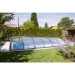 Abri de piscine télescopique Alto - Profilés Anthracite - Toiture PC alvéolaire 10 mm