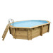 Piscine bois octogonale allongée Ubbink Caraïbes 4,85 x 3,55 x h1,20 m