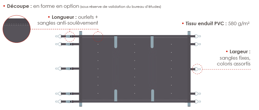 Bâche à barres Securit Pool Excel +