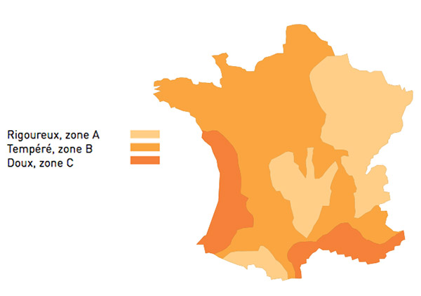 Zones climatiques en France