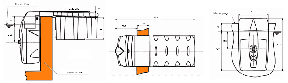 Plan de cotes du bloc filtrinov MX25