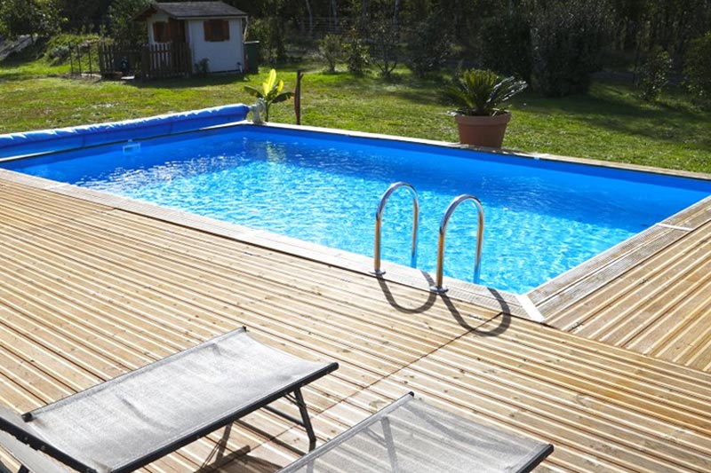 Piscine bois Nortland Ubbink SUNWATER rectangulaire 300x555x140cm liner  beige