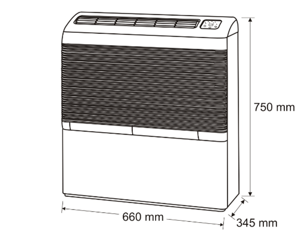 Dimensions du déshumidificateur Zodiac DT 850 E