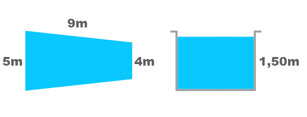 Comment calculer le volume d'une piscine en trapèze