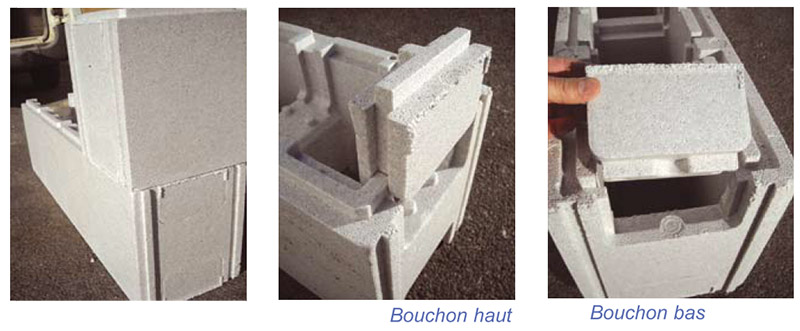 Bouchons d'angle des blocs en polystyrène