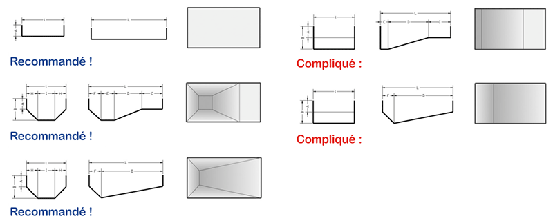 Formes de fond réalisables avec les murs banchés de polystyrène