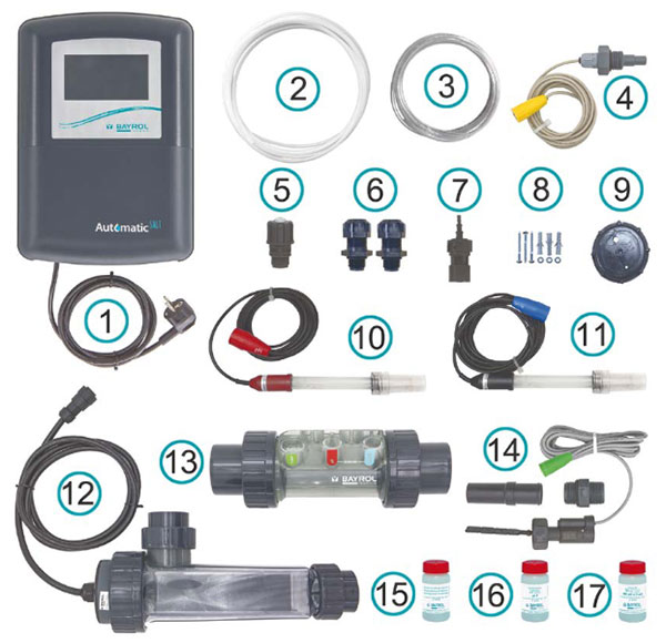 Composants de l'électrolyseur Automatic Salt de Bayrol