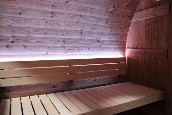 &Eacute;clairage LED blanc du sauna Onyxia Barrel Holl's